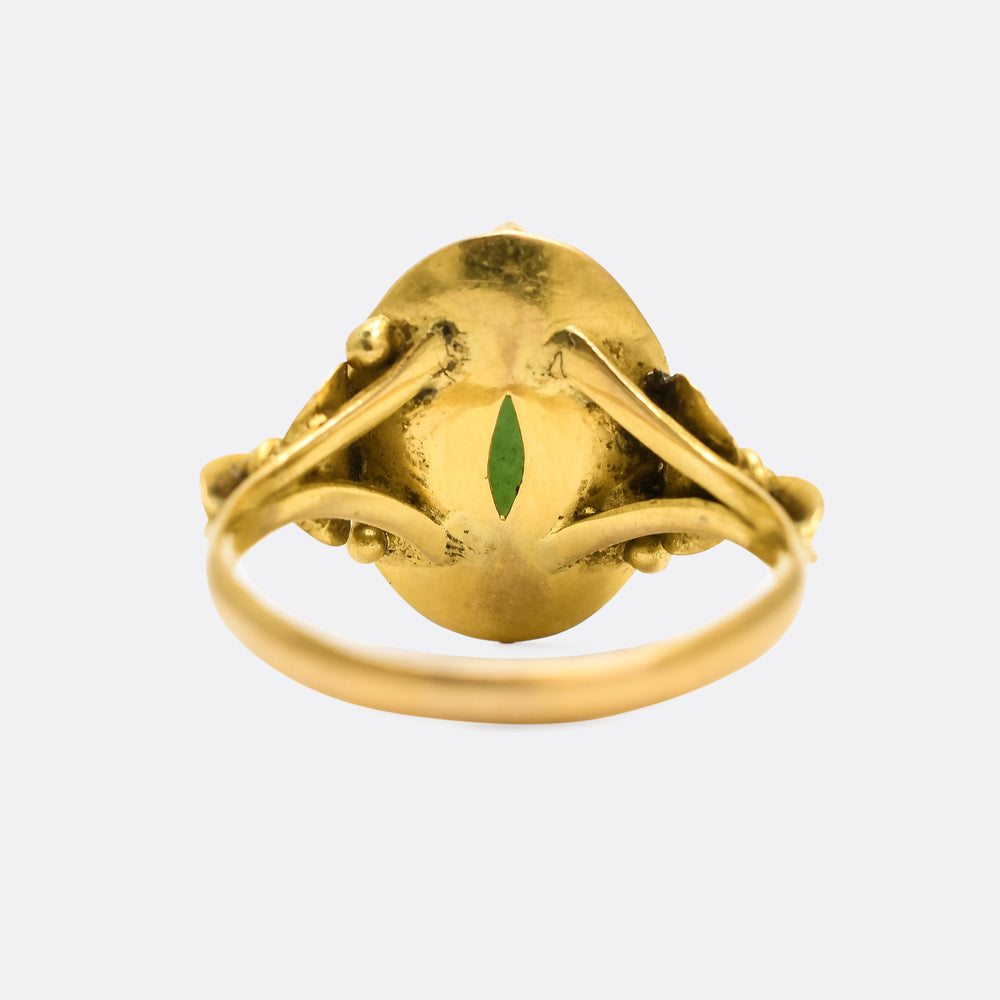 Art Deco Jade Cabochon Ring