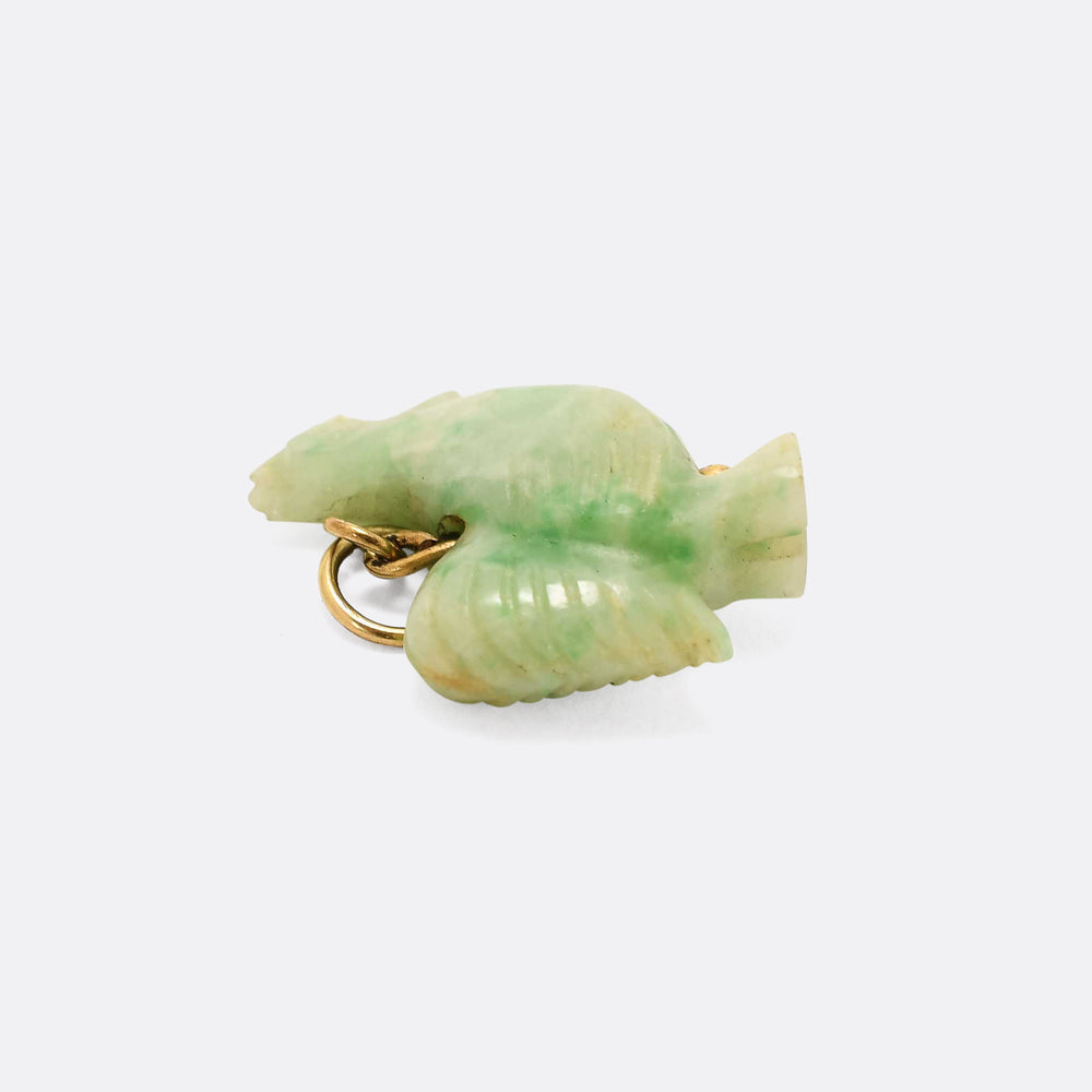 Art Deco Jade Rooster Pendant