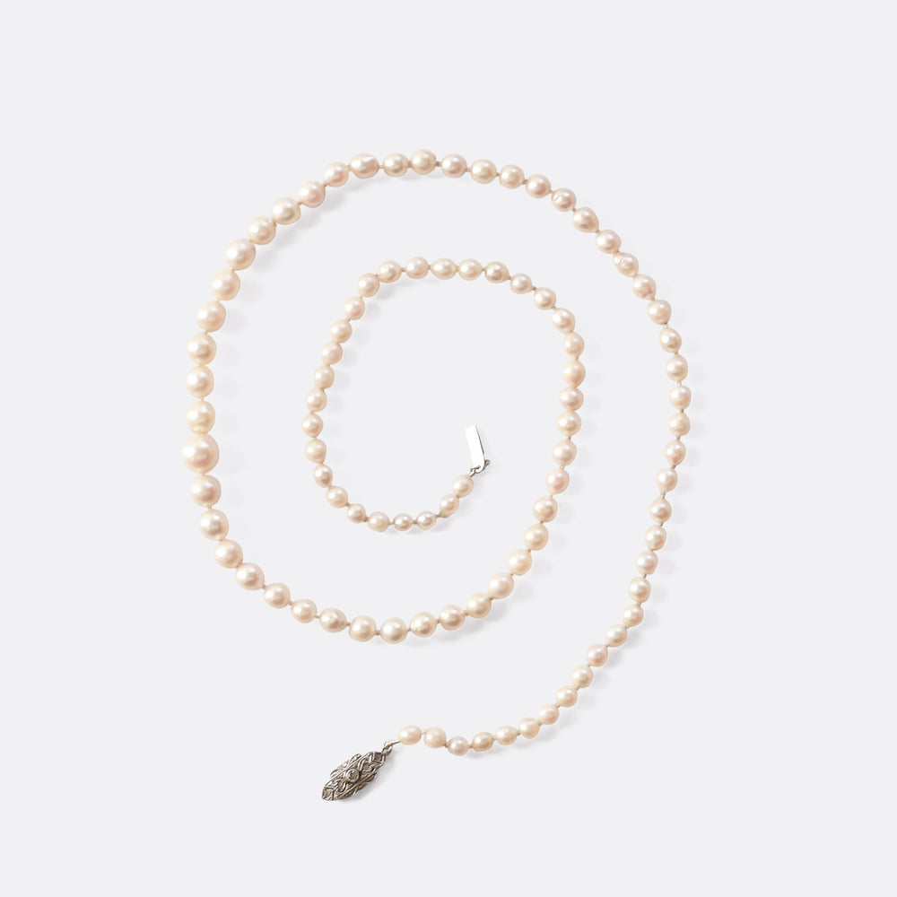 Art Deco Natural Pearl Necklace