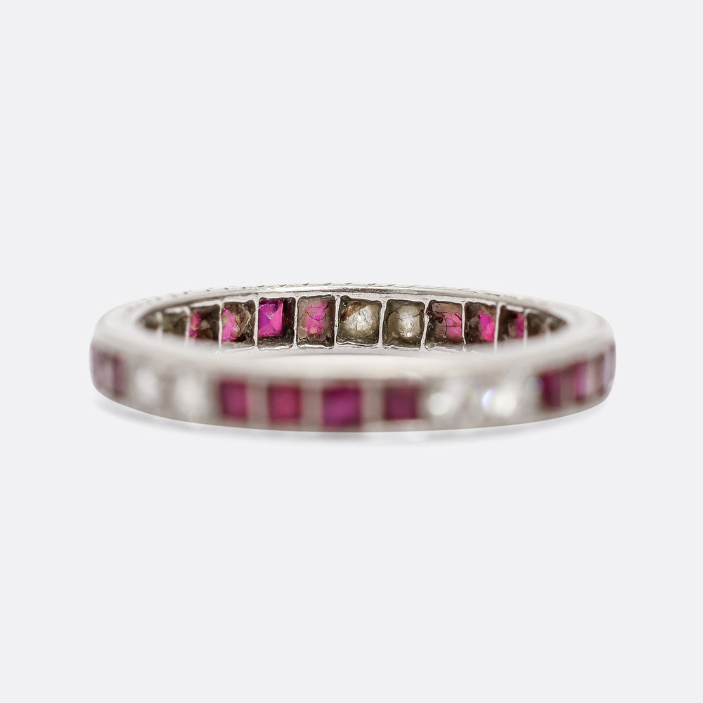 Art Deco Ruby & Diamond Eternity Ring