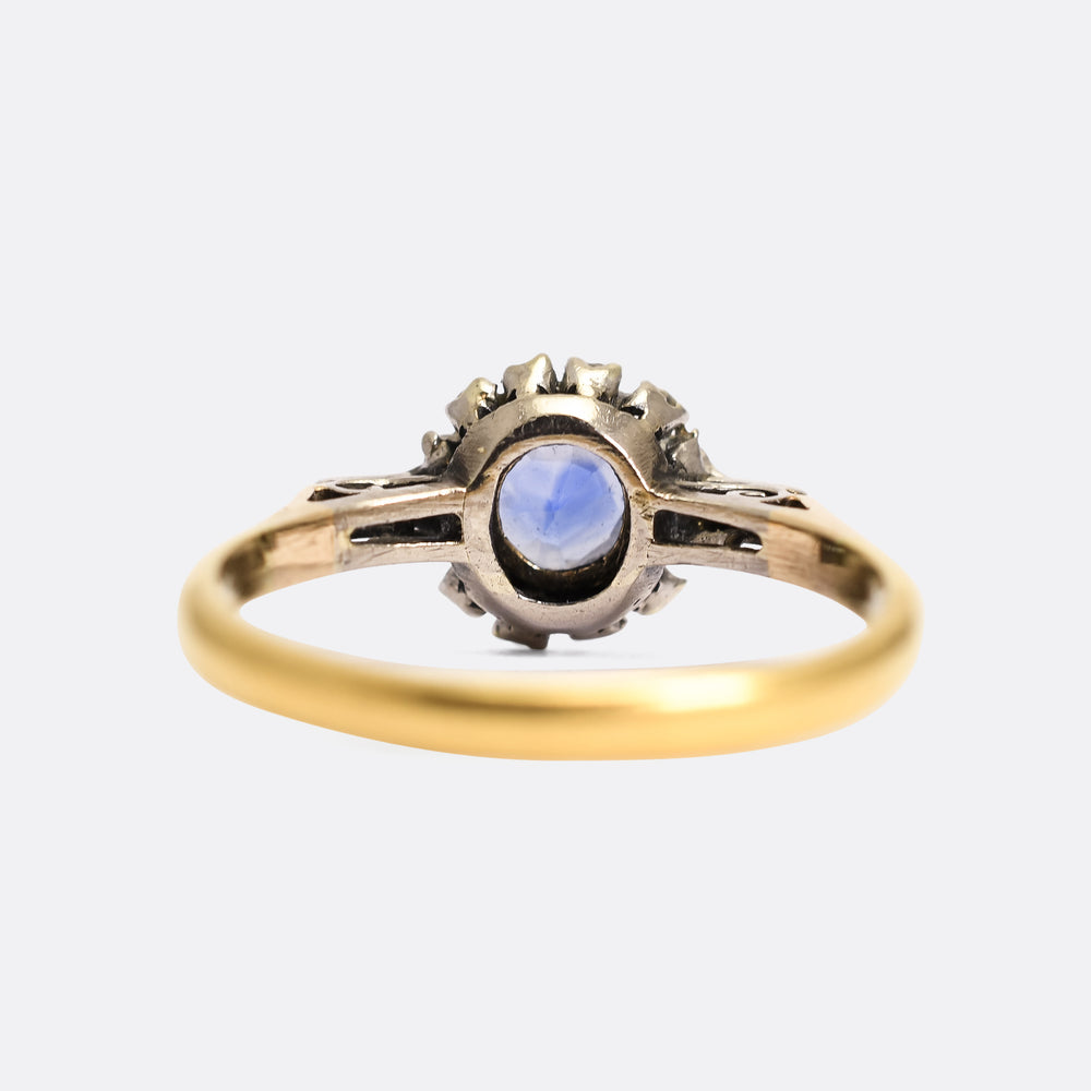 Art Deco Sapphire & Diamond Cluster Ring