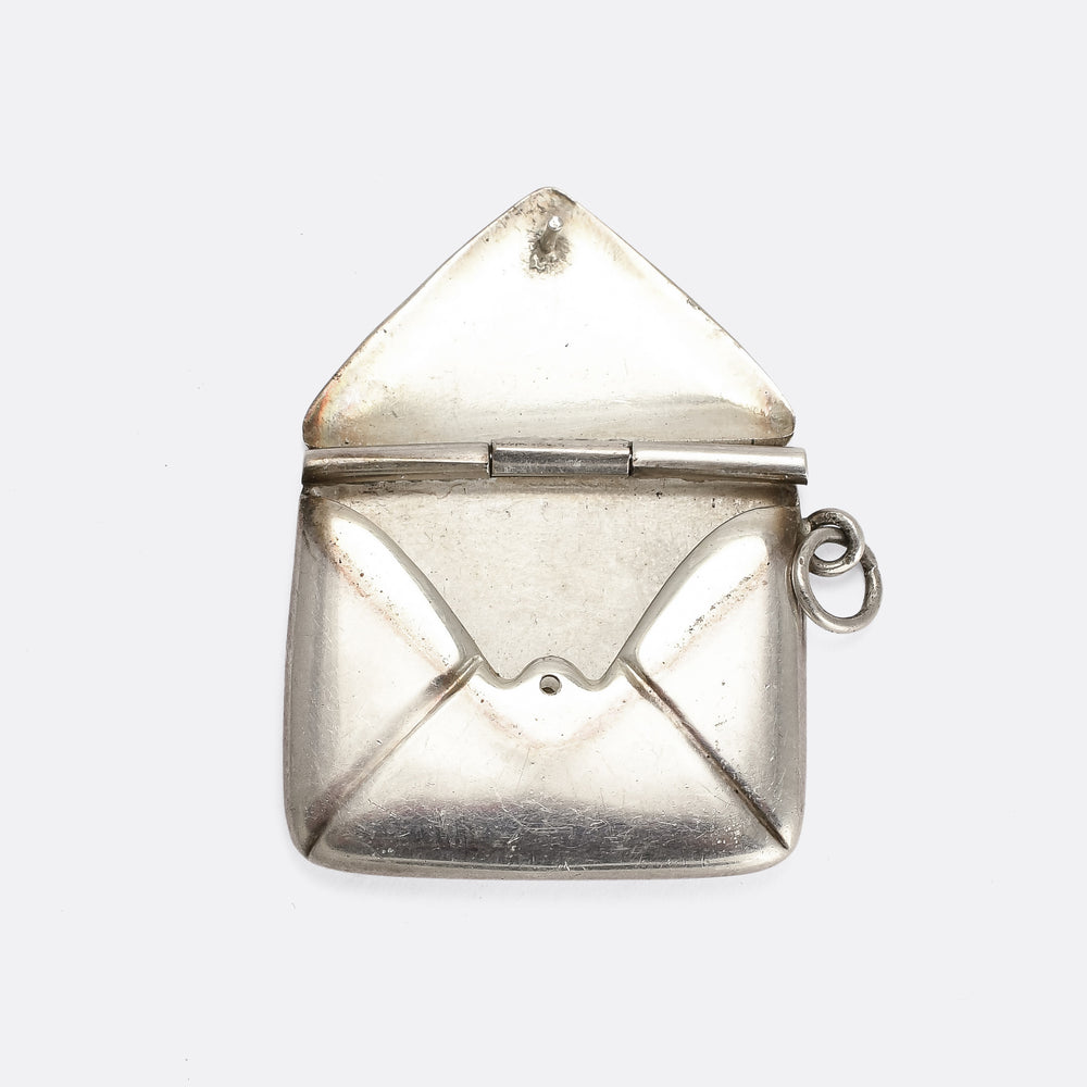 Art Deco Silver Envelope Locket