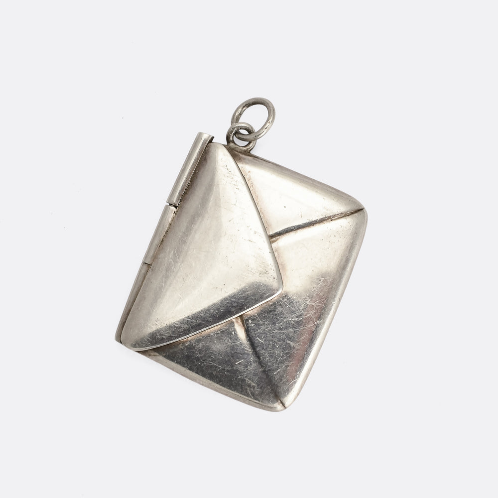 Art Deco Silver Envelope Locket