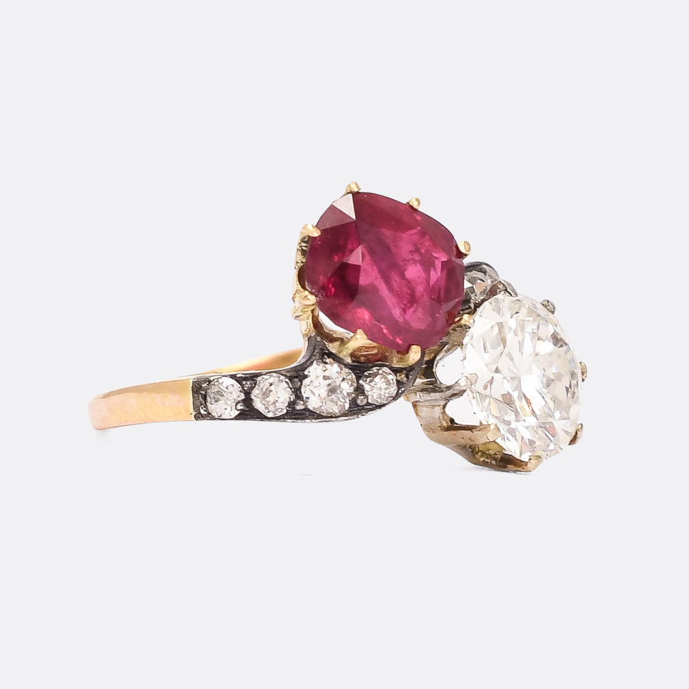 Art Nouveau Diamond & Burma Ruby