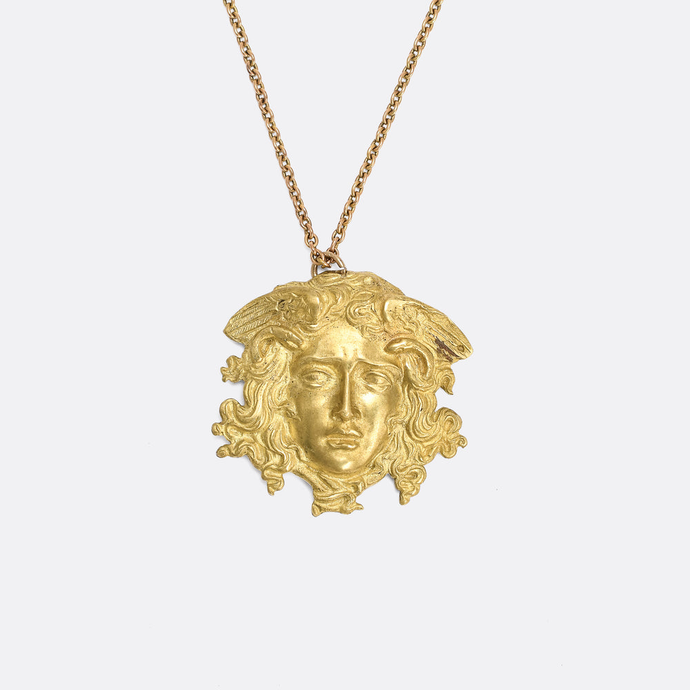 Art Nouveau Medusa Portrait Pendant