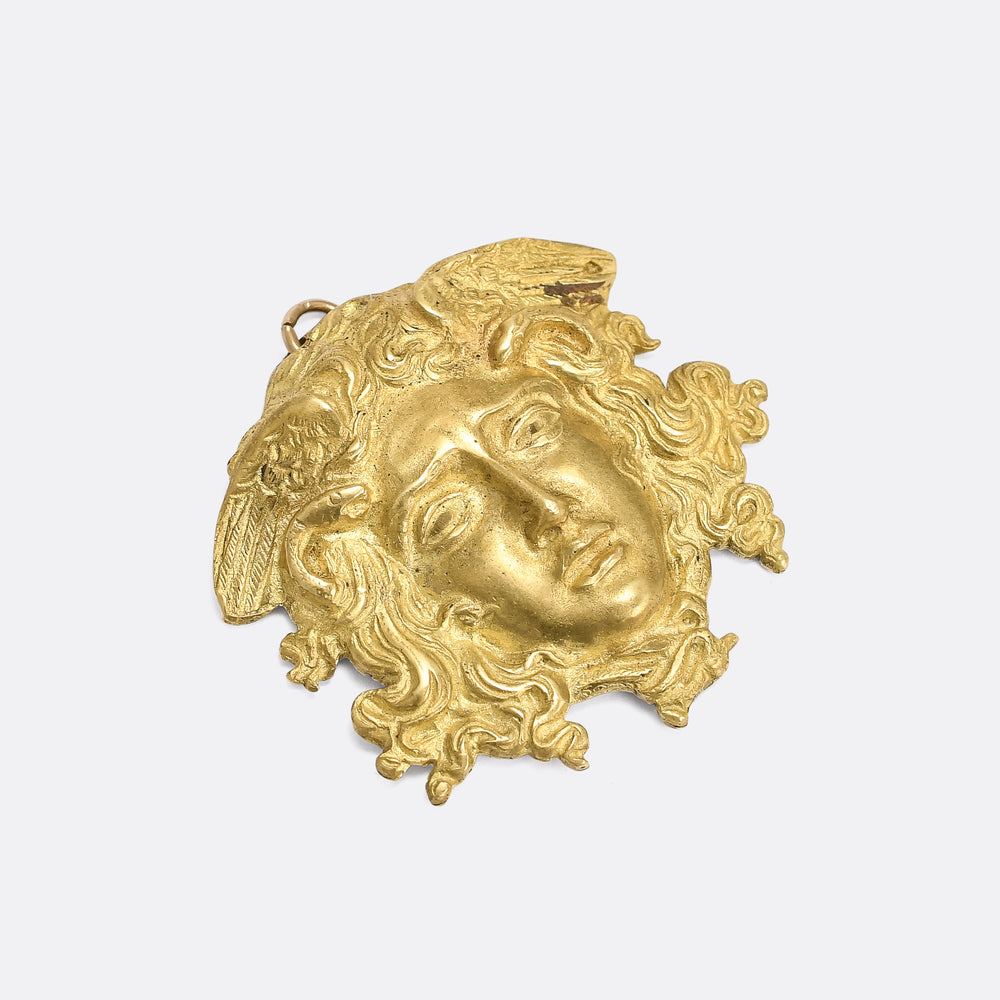Art Nouveau Medusa Portrait Pendant