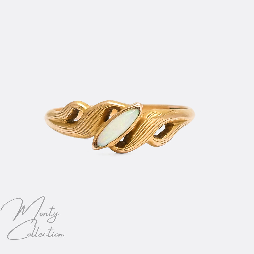 Art Nouveau Opal Solitaire Ring