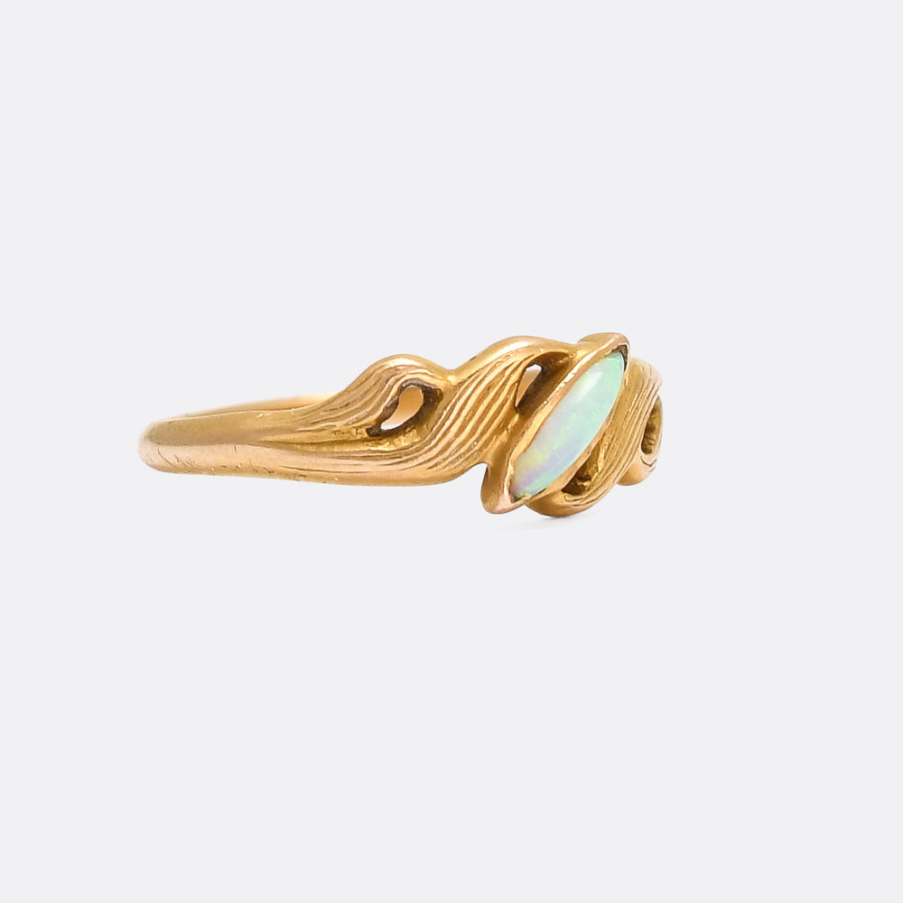 Art Nouveau Opal Solitaire Ring