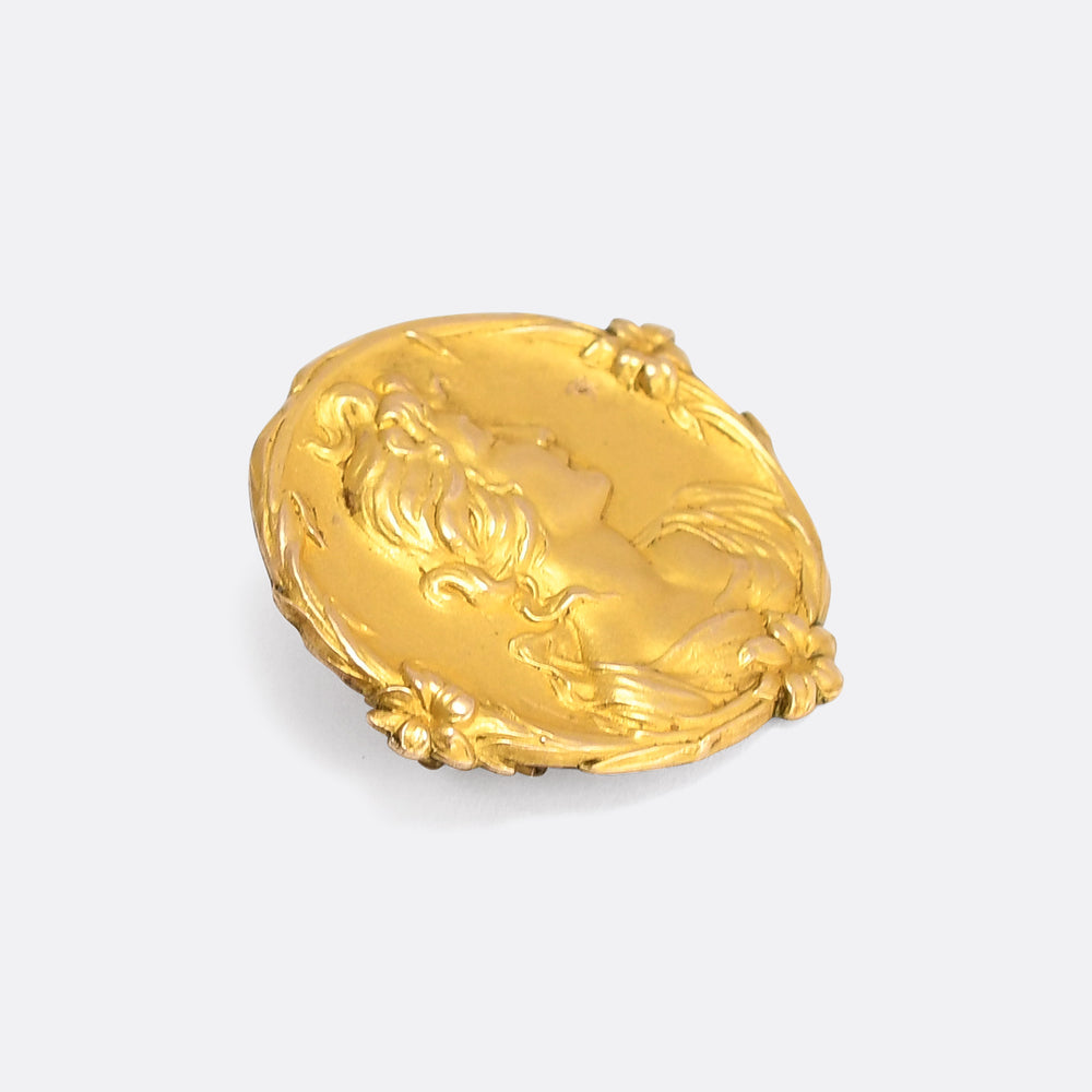 Arts & Crafts Gold Lady Brooch