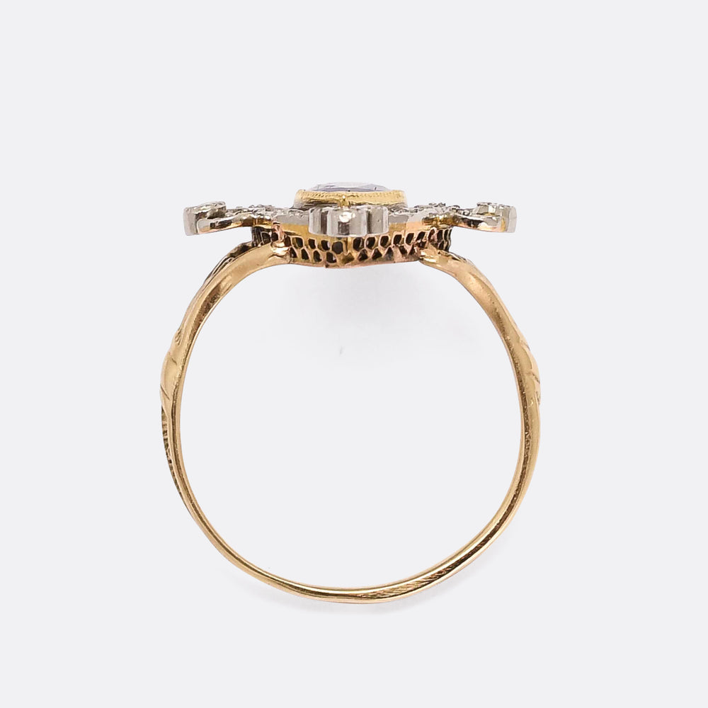 Belle Époque Sapphire & Diamond Cluster Ring