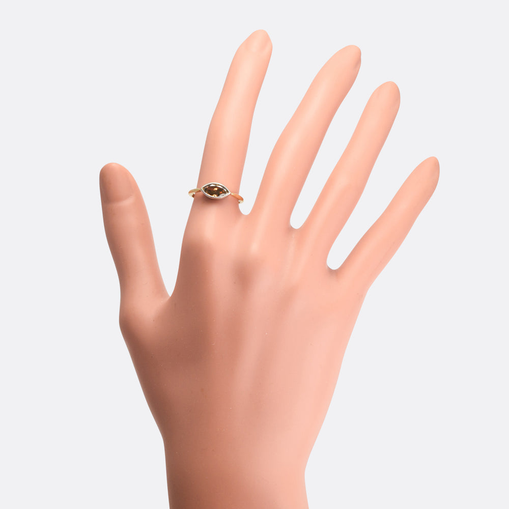 Bespoke .81ct Marquise Cognac Diamond Ring