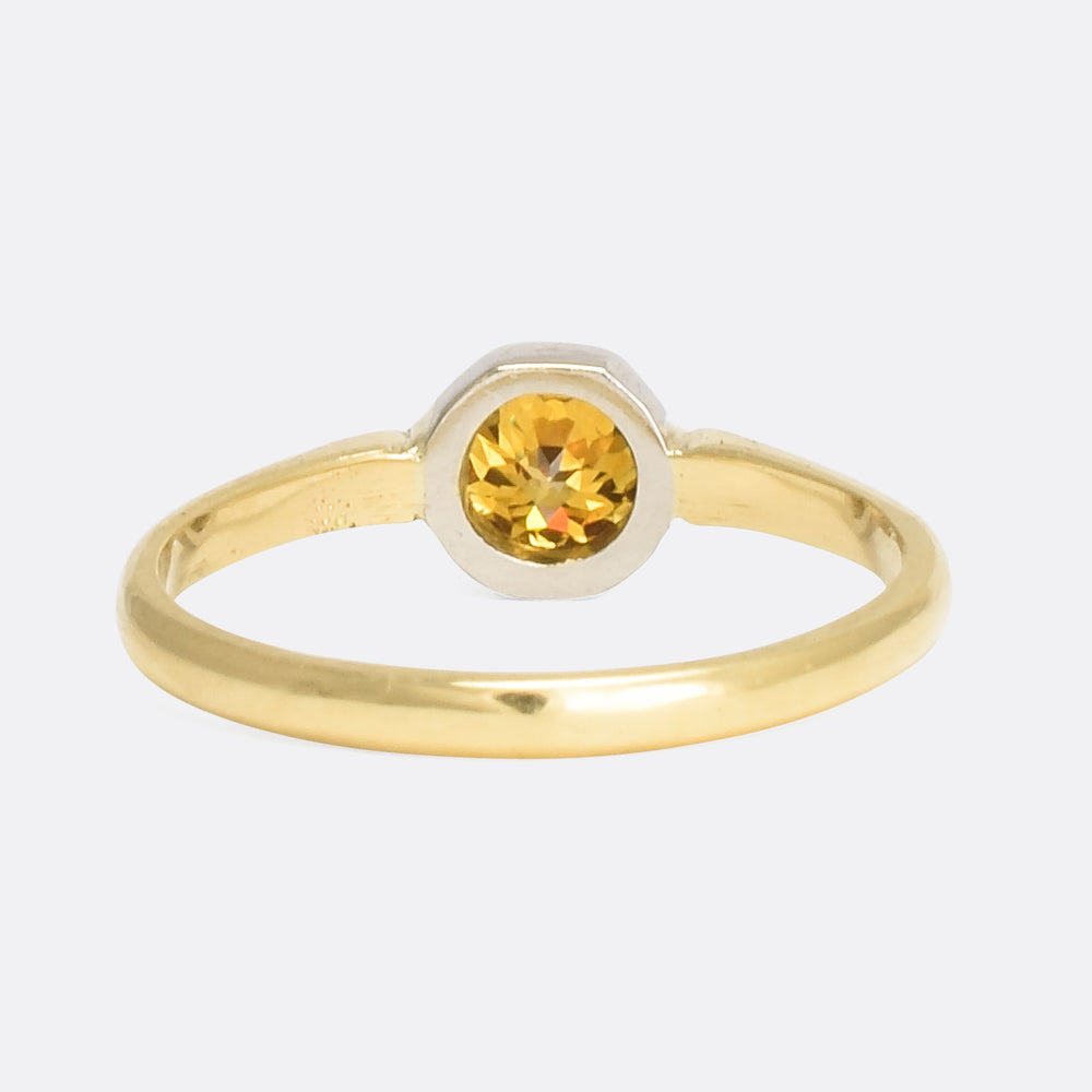Bespoke Fancy Intense Orangish-Yellow Diamond Solitaire Ring