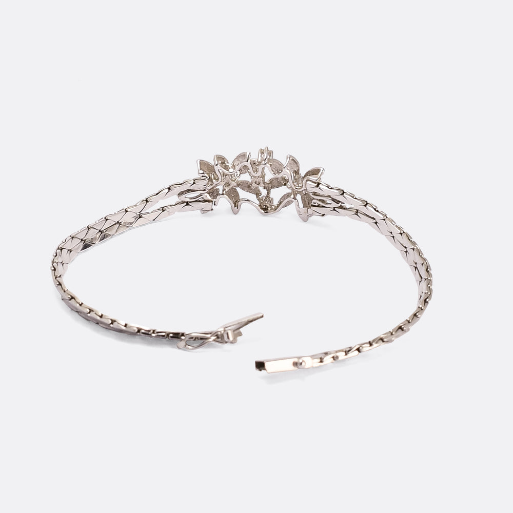 Contemporary Diamond Flower Bracelet