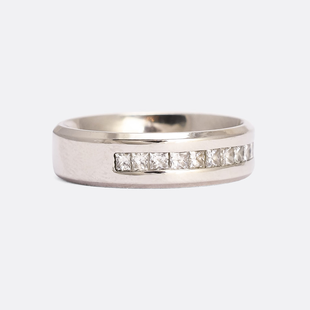 Contemporary Princess Cut Diamond Wedding Ring