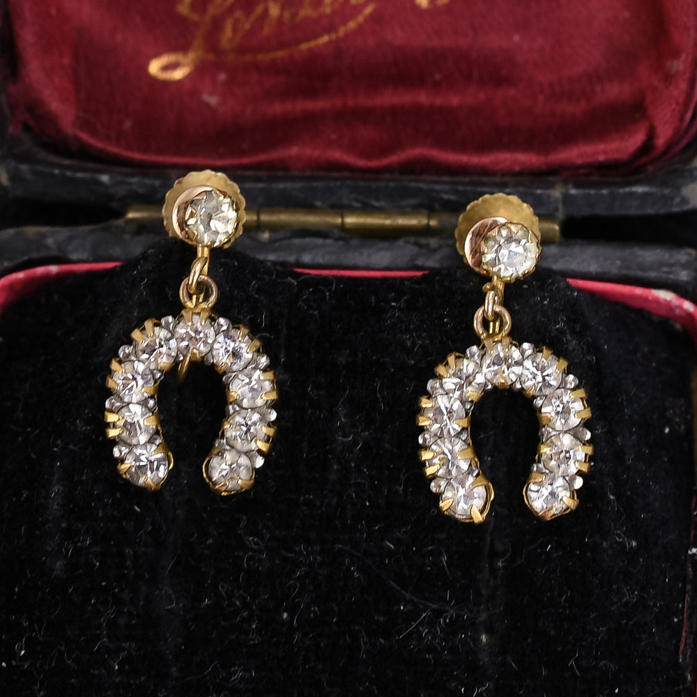 Edwardian Paste Horseshoe Earrings
