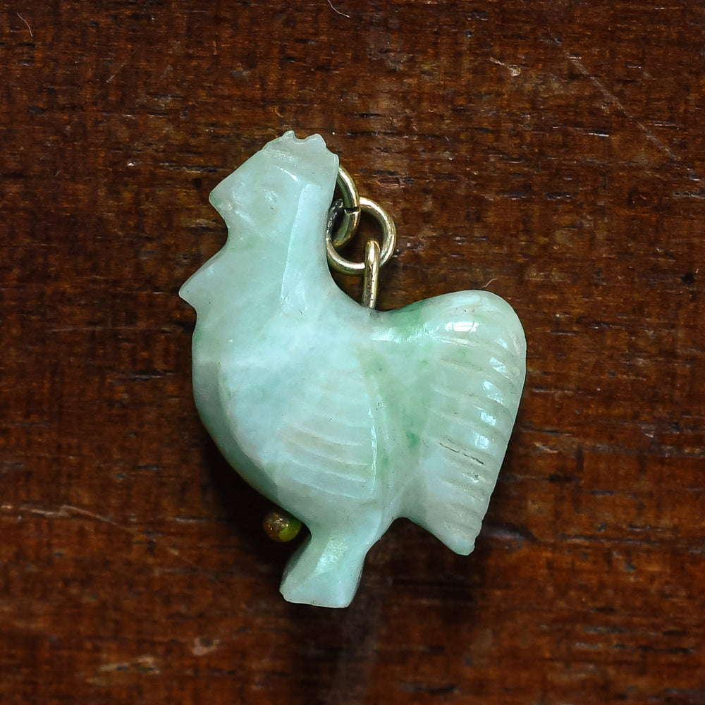 Art Deco Jade Rooster Pendant
