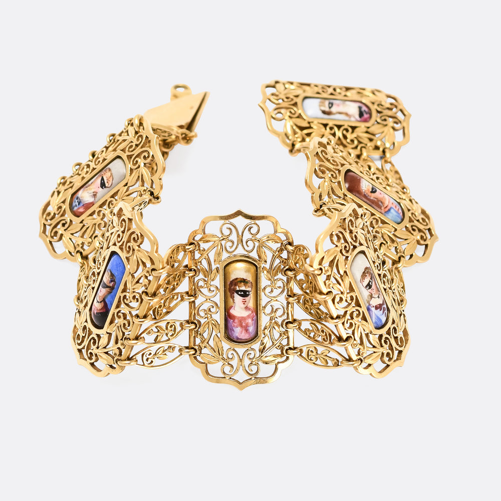 Early Victorian French Masquerade Bracelet