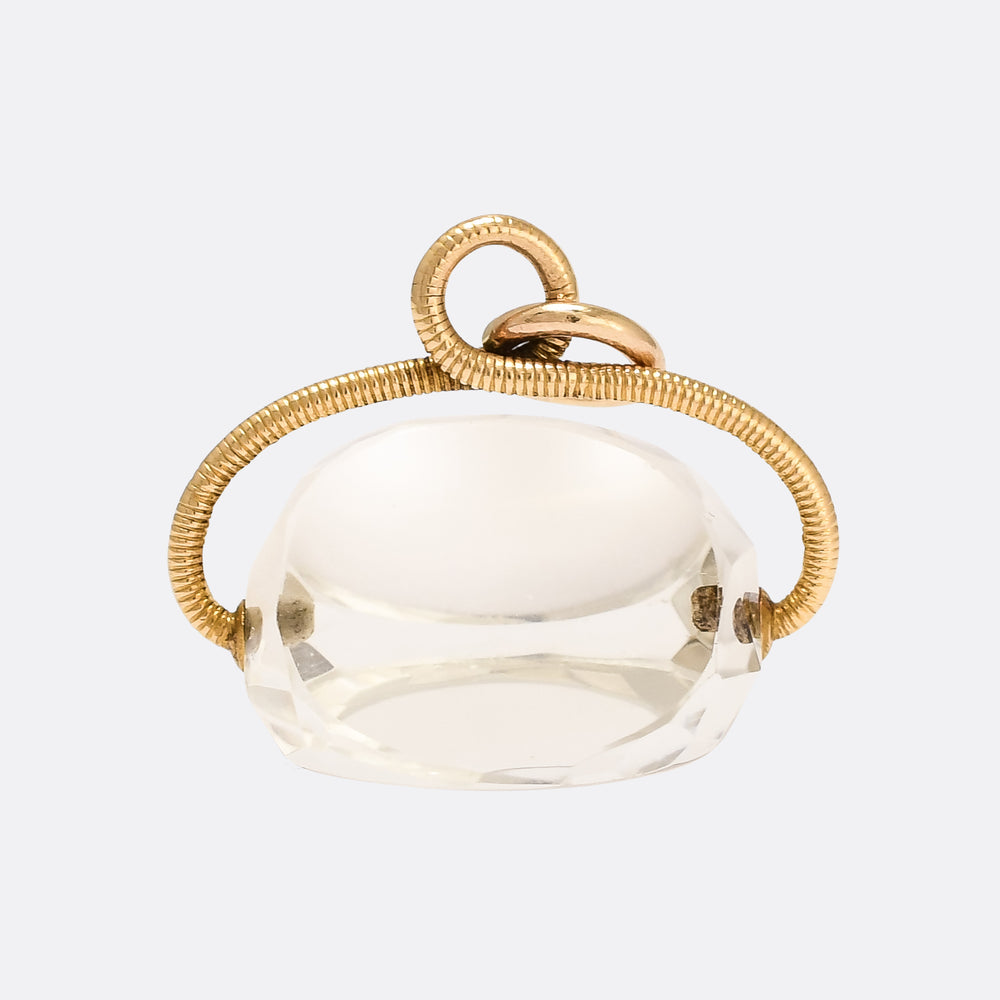 Early Victorian Rock Crystal Spinner Pendant
