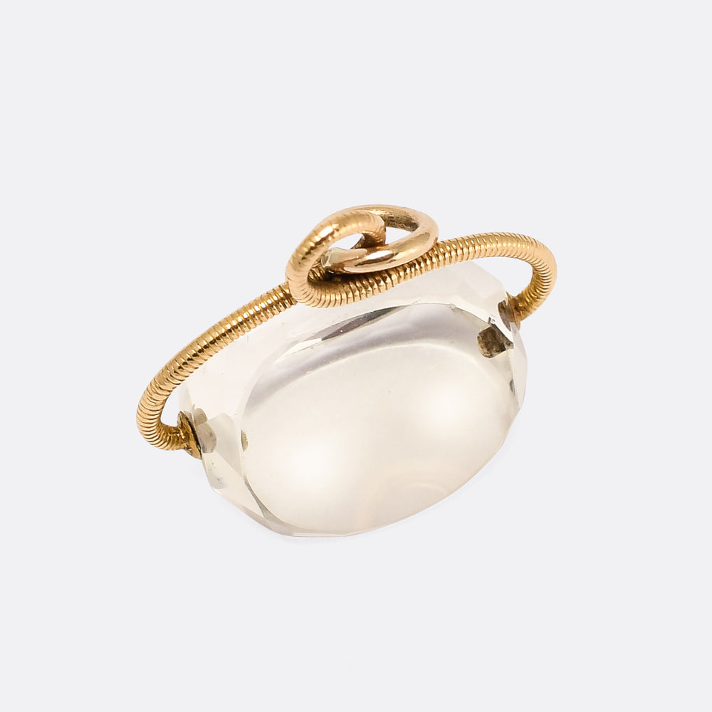 Early Victorian Rock Crystal Spinner Pendant