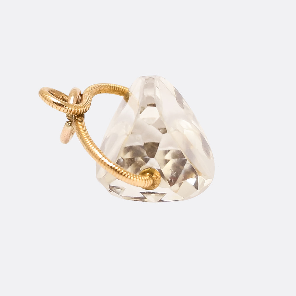 Early Victorian Rock Crystal Spinner Pendant