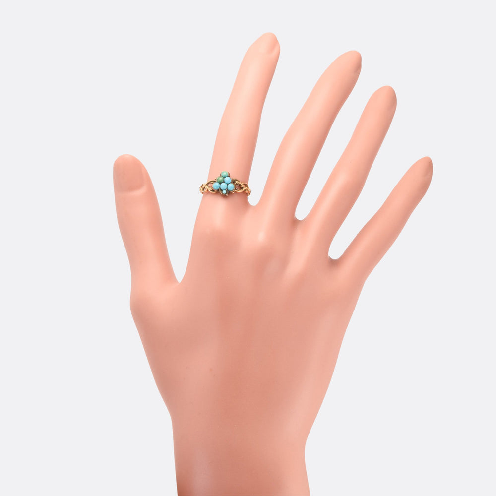 Early Victorian Turquoise Grape Bunch Ring