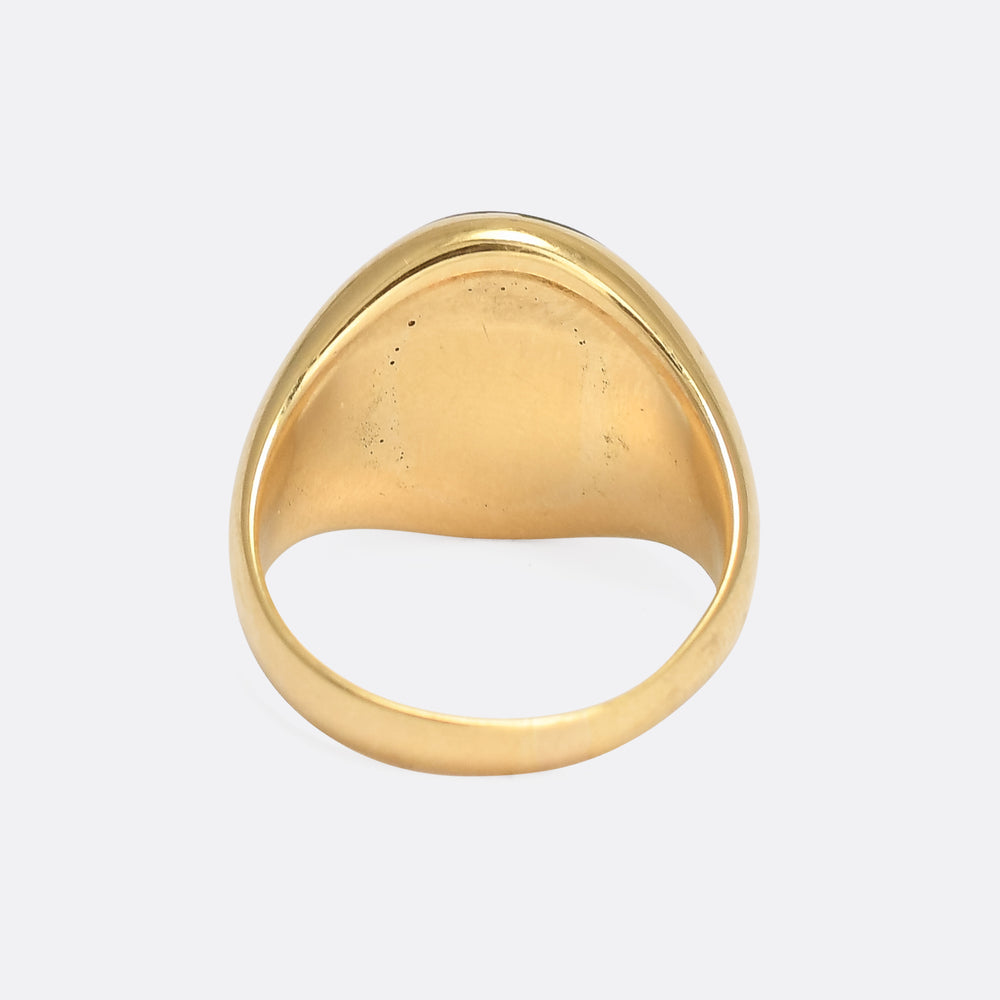 Edwardain Heraldic Jade Intaglio The Right Angle Signet Ring