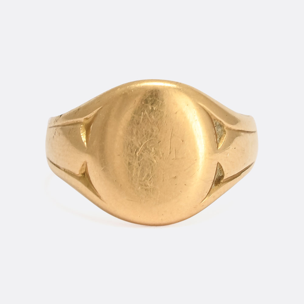 Edwardian 18k Gold Oval Signet Ring