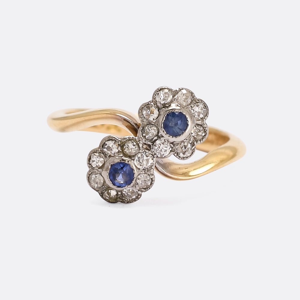 Edwardian Daisy Cluster Toi Et Moi Ring