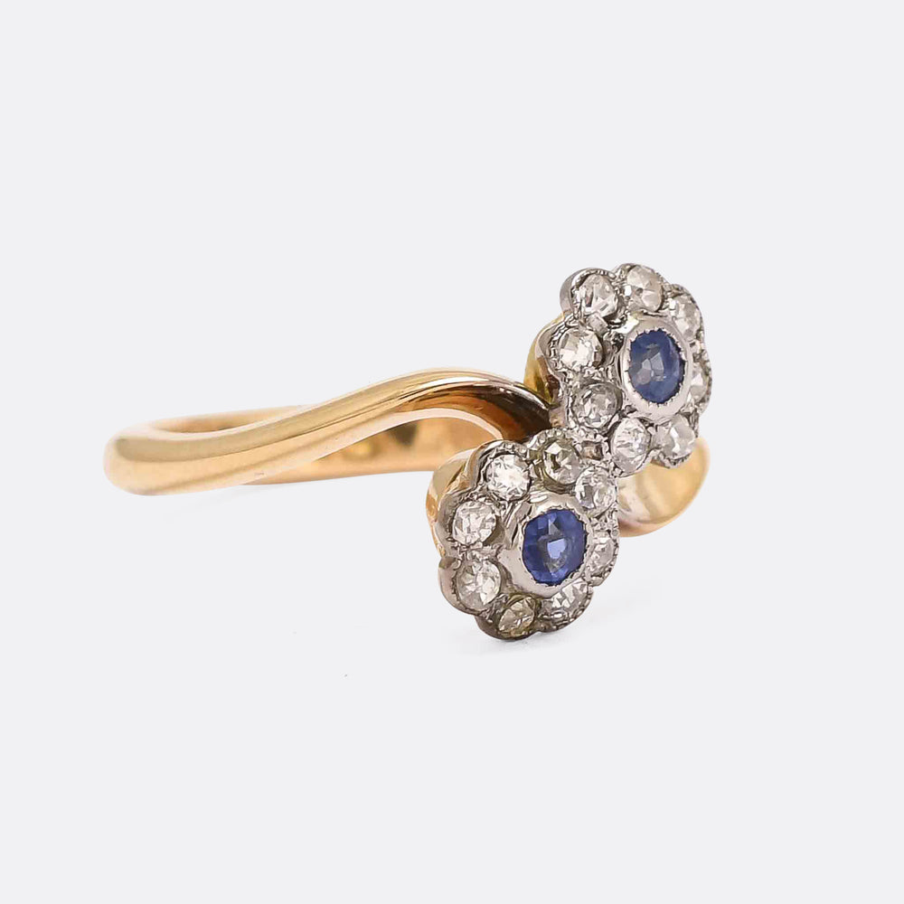 Edwardian Daisy Cluster Toi Et Moi Ring