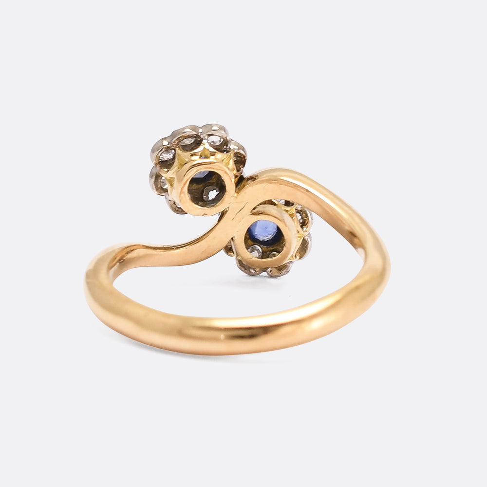 Edwardian Daisy Cluster Toi Et Moi Ring