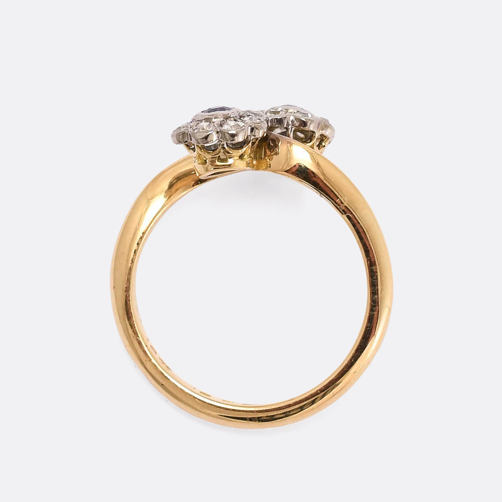 Edwardian Daisy Cluster Toi Et Moi Ring
