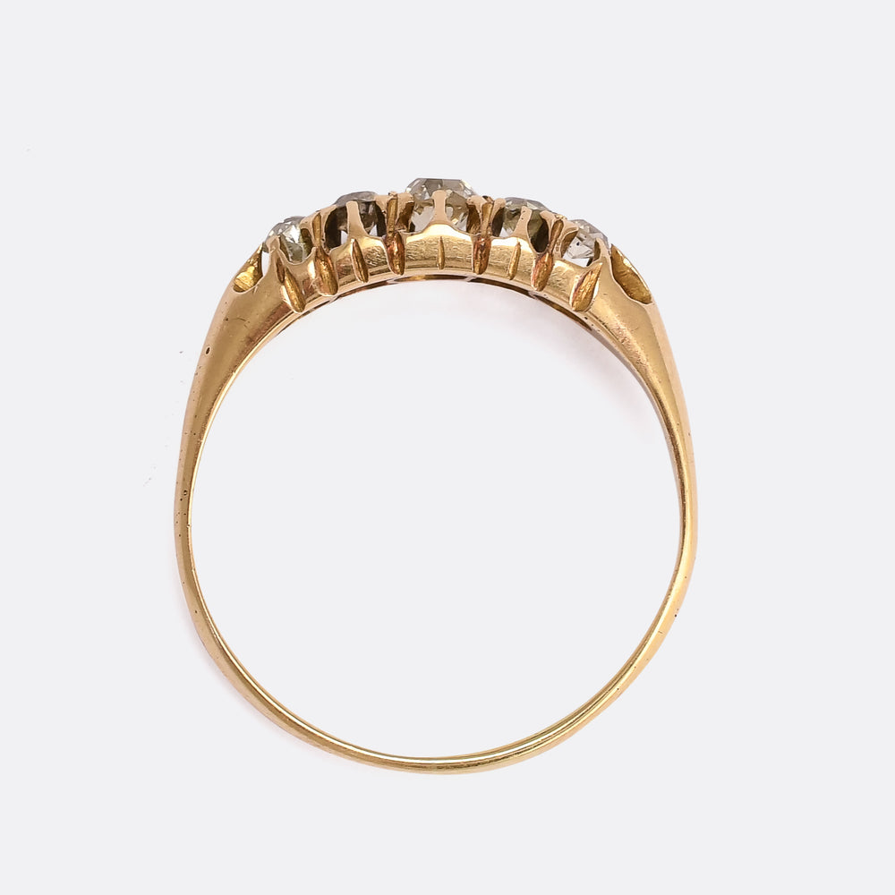 Edwardian Diamond 5-Stone Gypsy Ring