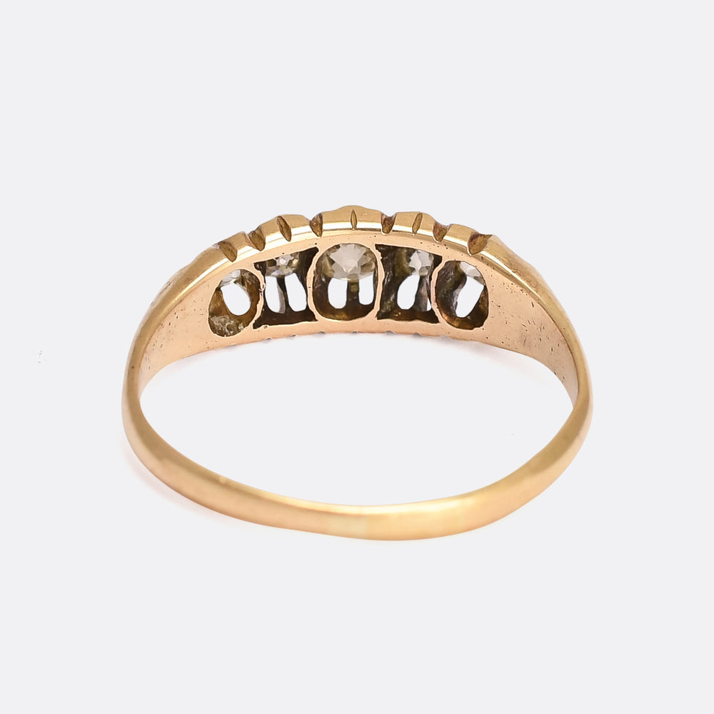 Edwardian Diamond 5-Stone Gypsy Ring