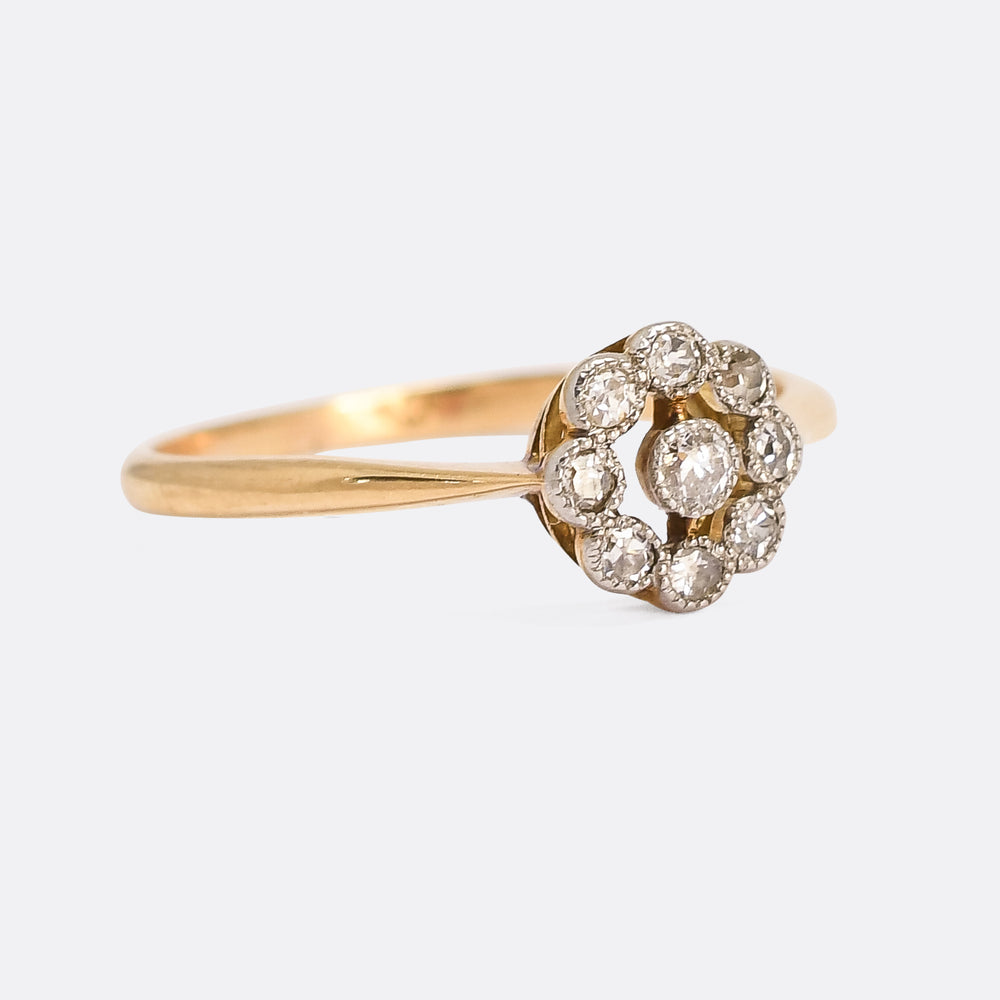 Edwardian Diamond Atomic Cluster Ring