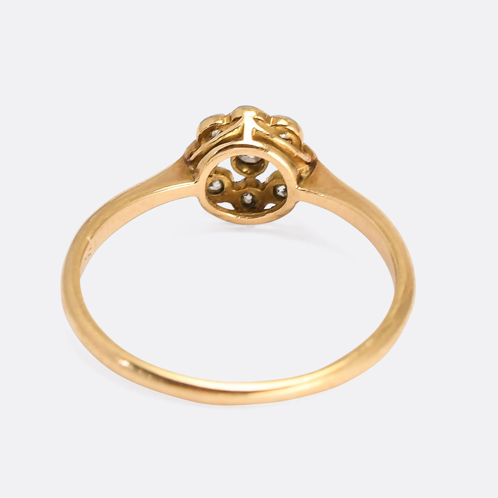 Edwardian Diamond Atomic Cluster Ring