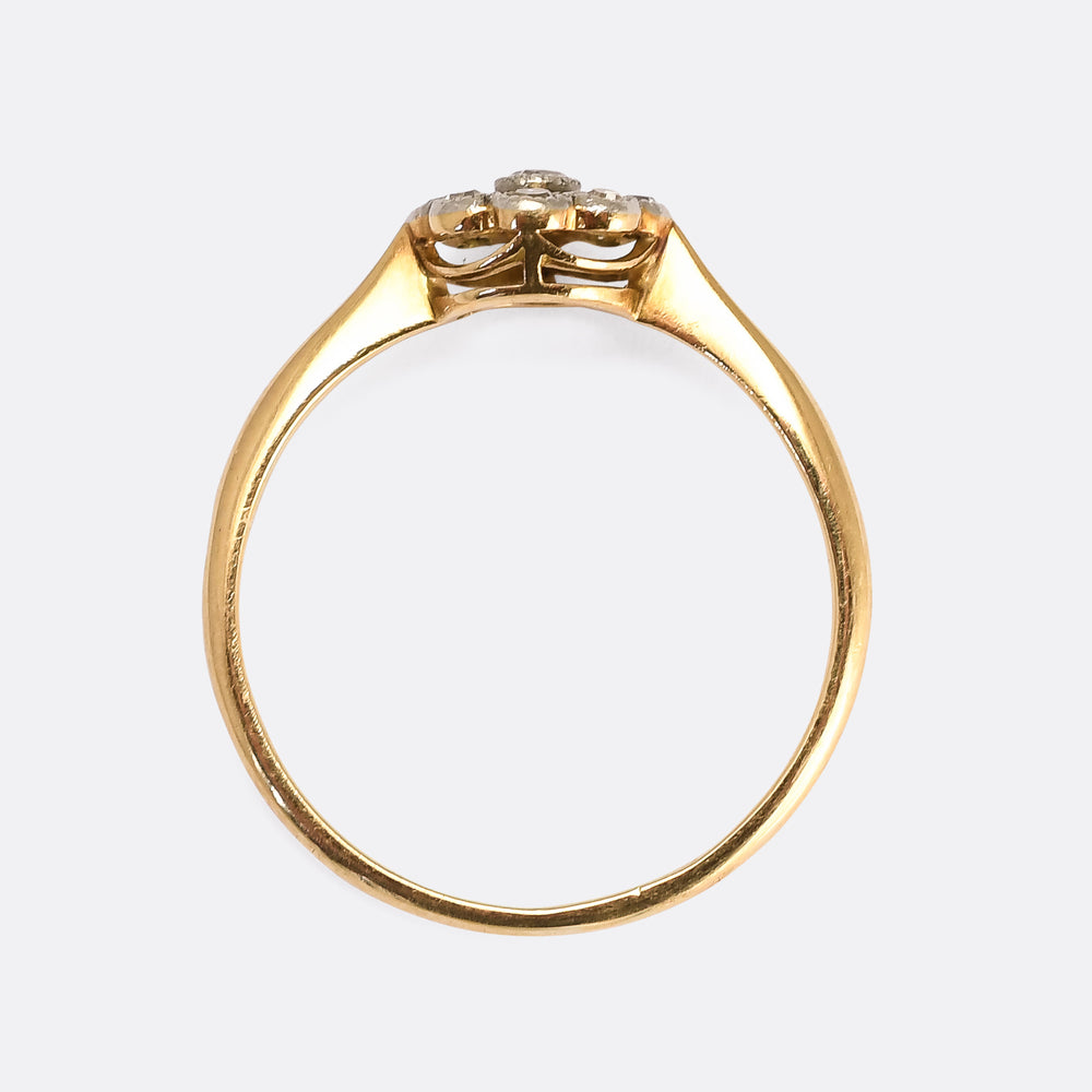 Edwardian Diamond Atomic Cluster Ring