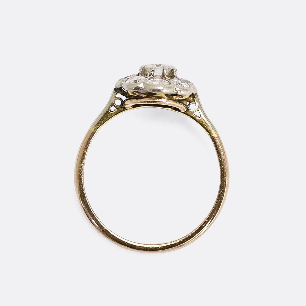Edwardian Diamond Flower Cluster Ring
