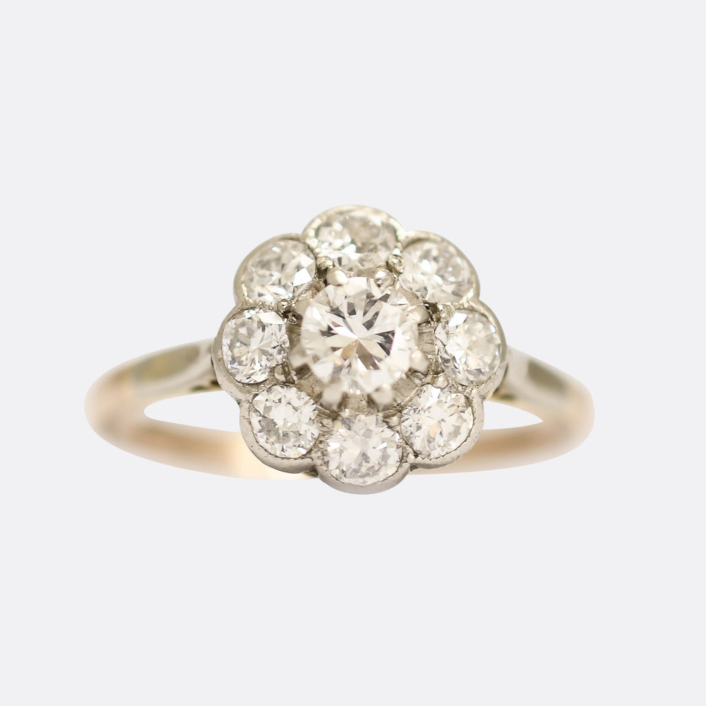 Edwardian Diamond Flower Cluster Ring