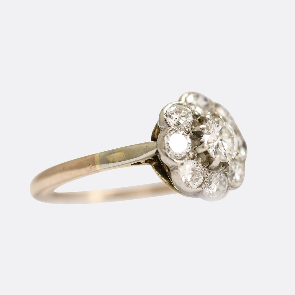 Edwardian Diamond Flower Cluster Ring