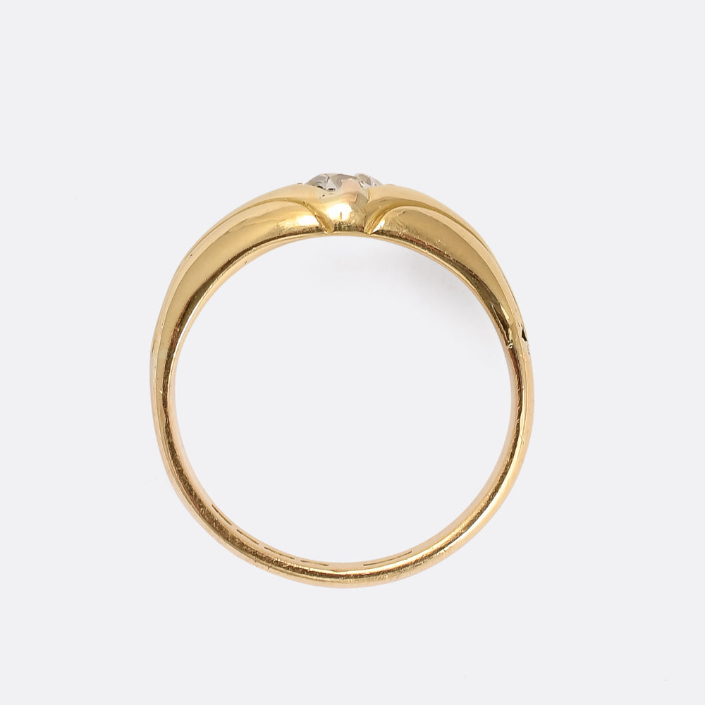 Edwardian Diamond Solitaire Gypsy Band