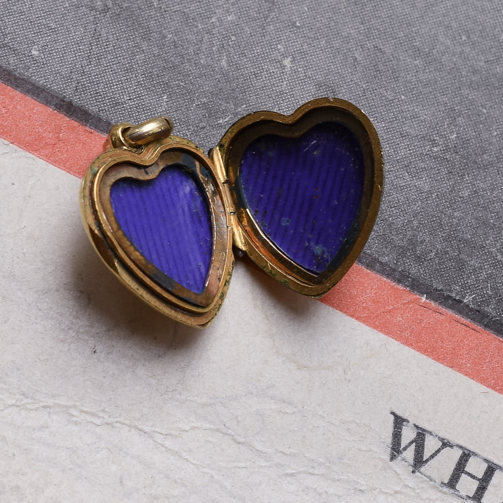 Edwardian Pearl Star Puffed Heart Locket