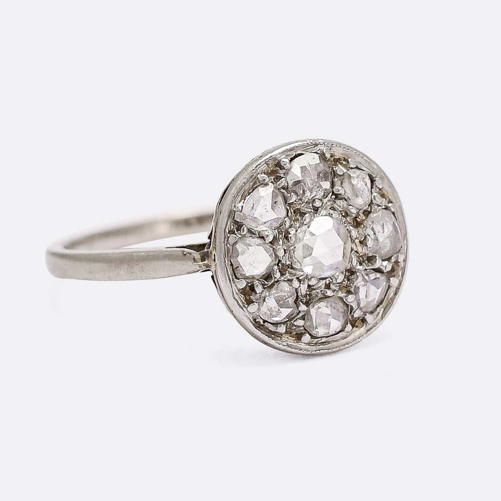 Edwardian Rose Diamond Round Cluster Ring