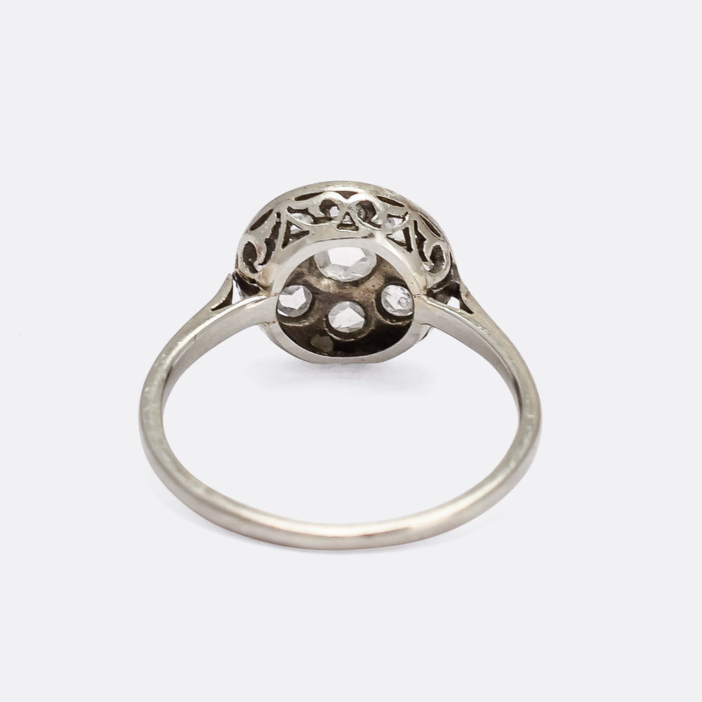 Edwardian Rose Diamond Round Cluster Ring
