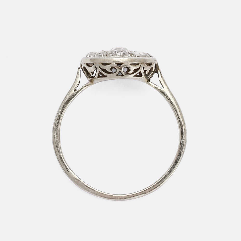 Edwardian Rose Diamond Round Cluster Ring