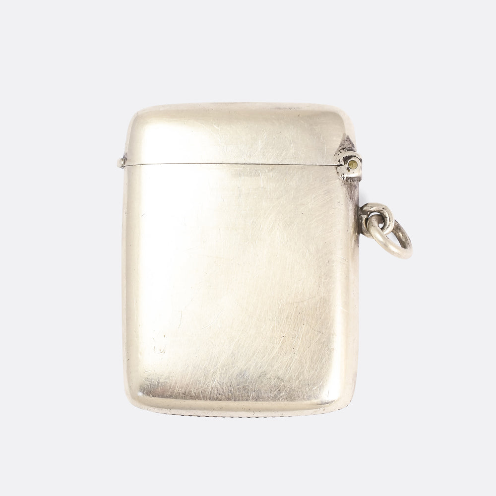 Edwardian Silver Edward VII Vesta Case Pendant