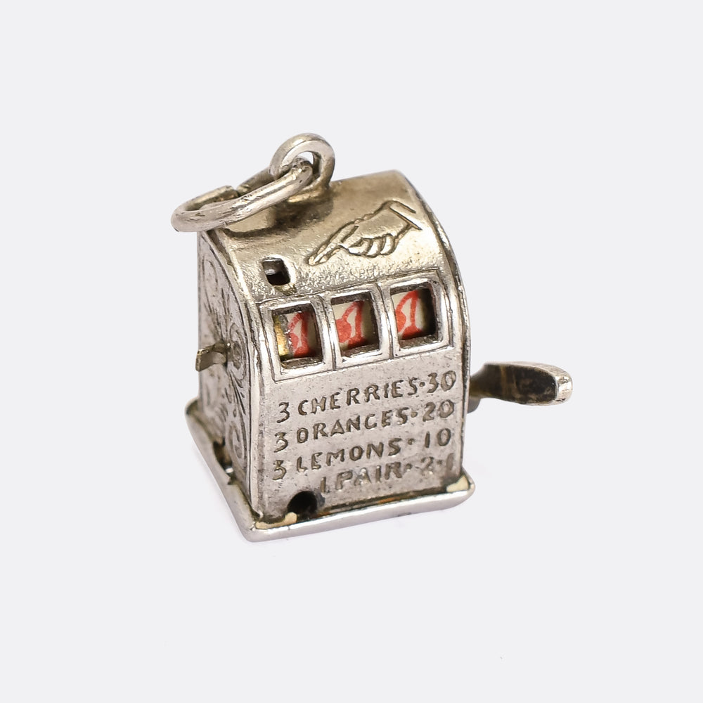 Edwardian Silver Slot Machine Pendant