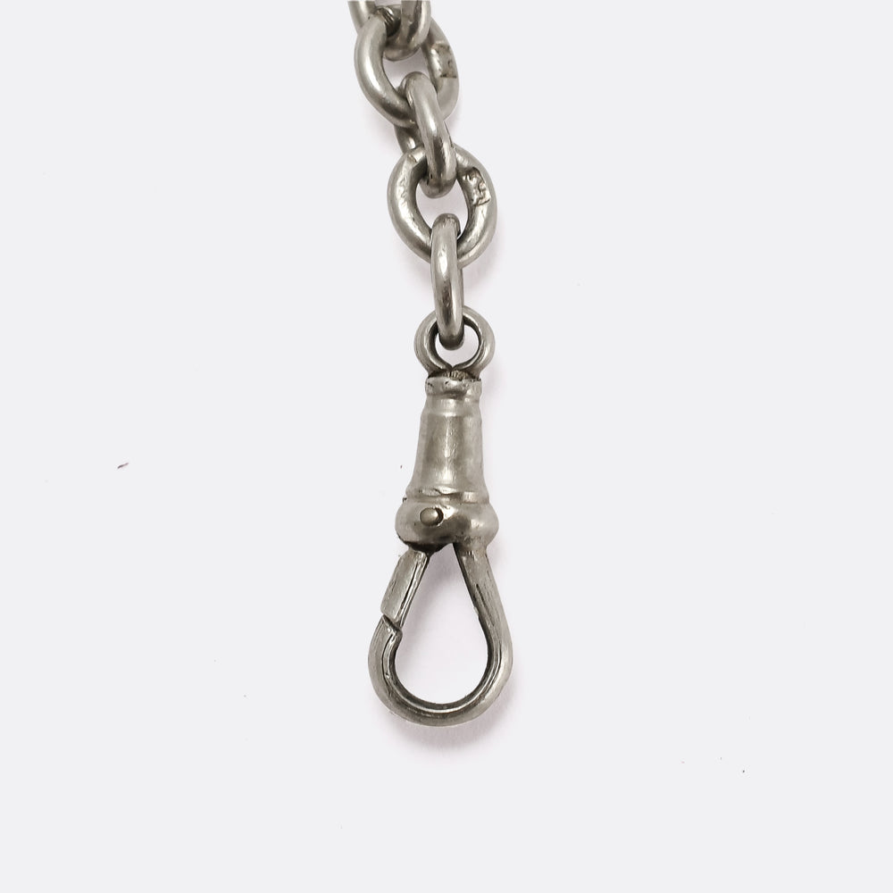 Edwardian Silver Trombone Link Bracelet