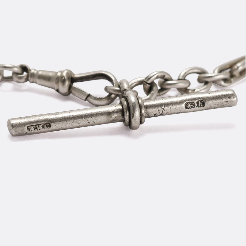 Edwardian Silver Trombone Link Bracelet