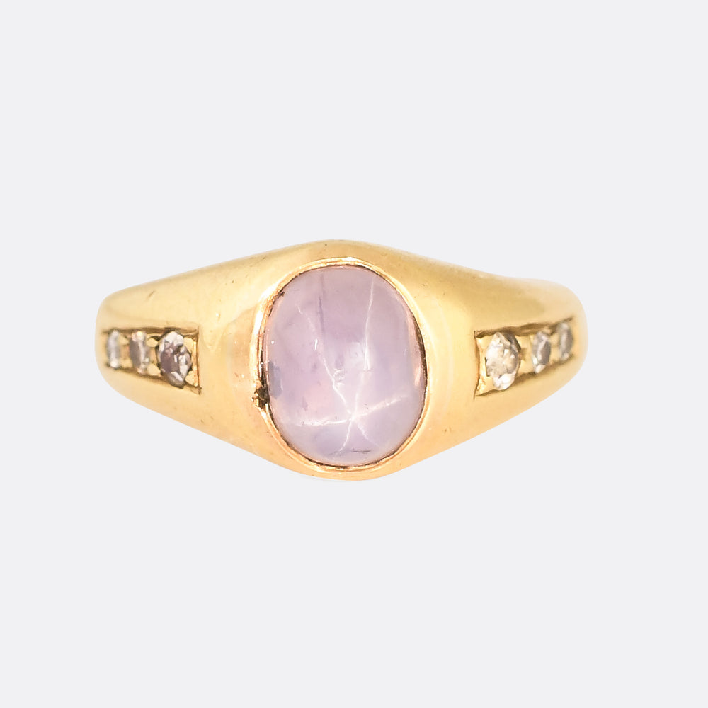 Edwardian Star Sapphire Signet Ring