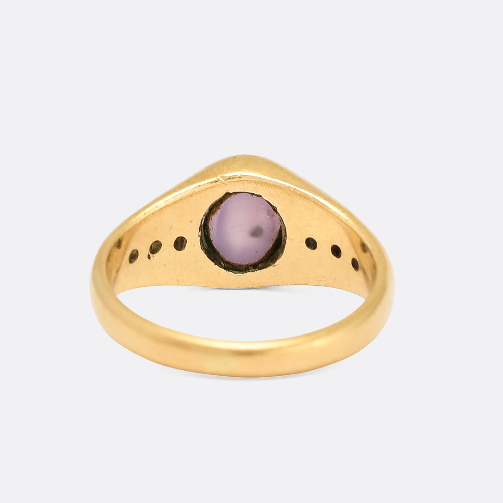 Edwardian Star Sapphire Signet Ring